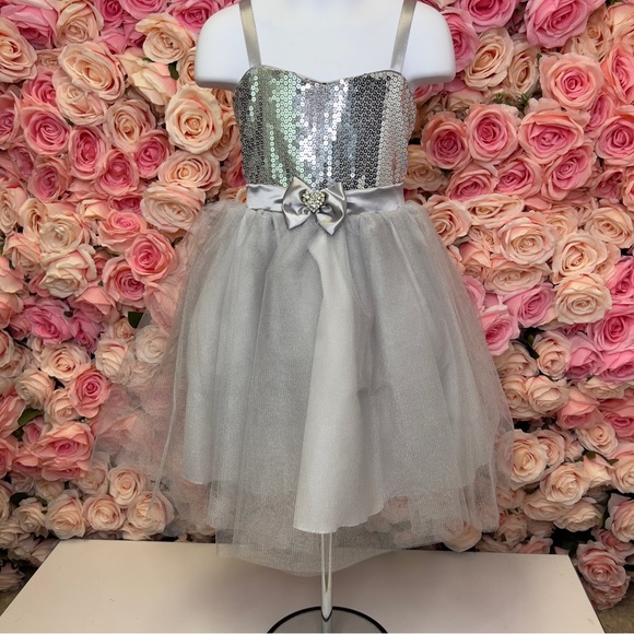 Little Girls Ankle Length Brown Taffeta Dress - Picture 1 of 9